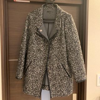 ザラ(ZARA)のDRESSLAVE ドレスレイブ ツイード コート ジャケット 黒(チェスターコート)