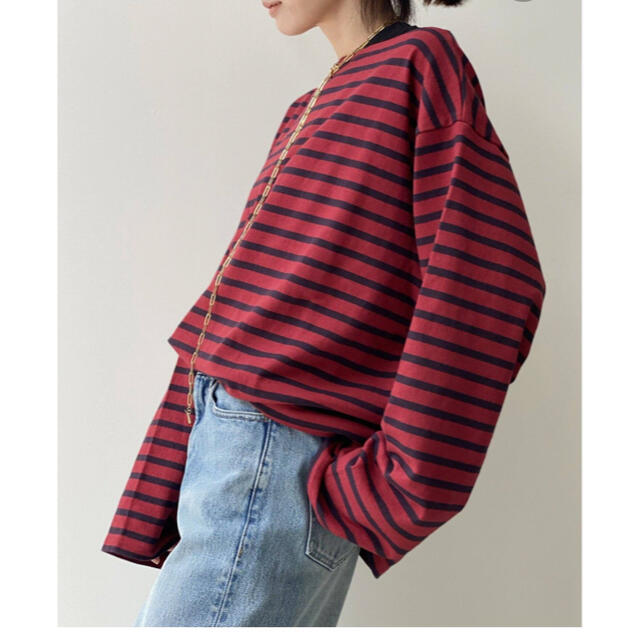 L'Appartement DEUXIEME CLASSE(アパルトモンドゥーズィエムクラス)の【GOOD GRIEF!/グッドグリーフ】Border Overdye Tops レディースのトップス(カットソー(長袖/七分))の商品写真