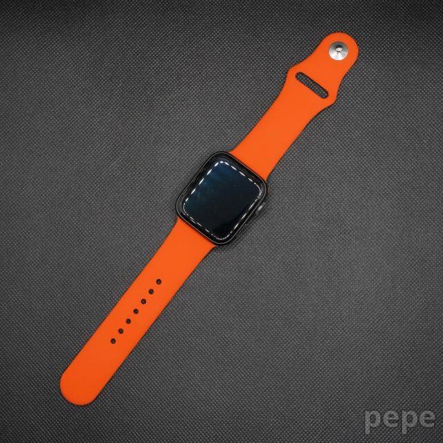 アップルウォッチ シリコンバンド オレンジ Apple Watch 42 44 スマホ/家電/カメラのスマホ/家電/カメラ その他(その他)の商品写真