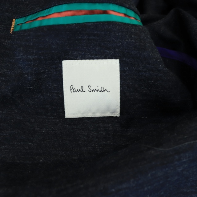 Paul Smith(ポールスミス)のポールスミス 18AW テーラードジャケット シングル 2B リネン 麻 L 紺 メンズのジャケット/アウター(テーラードジャケット)の商品写真