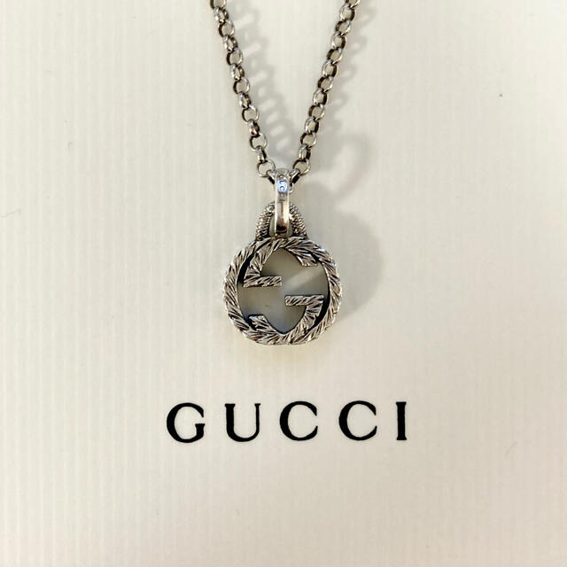 極美品】GUCCI ネックレス 燻 インターロッキングG-