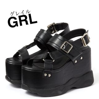 グレイル(GRL)のGRL グレイル レザー メタルパーツ ベルト 厚底 サンダル(サンダル)