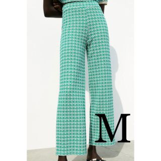 ザラ(ZARA)のZARA ザラ レトロジャカード ジャガード パンツ M(カジュアルパンツ)