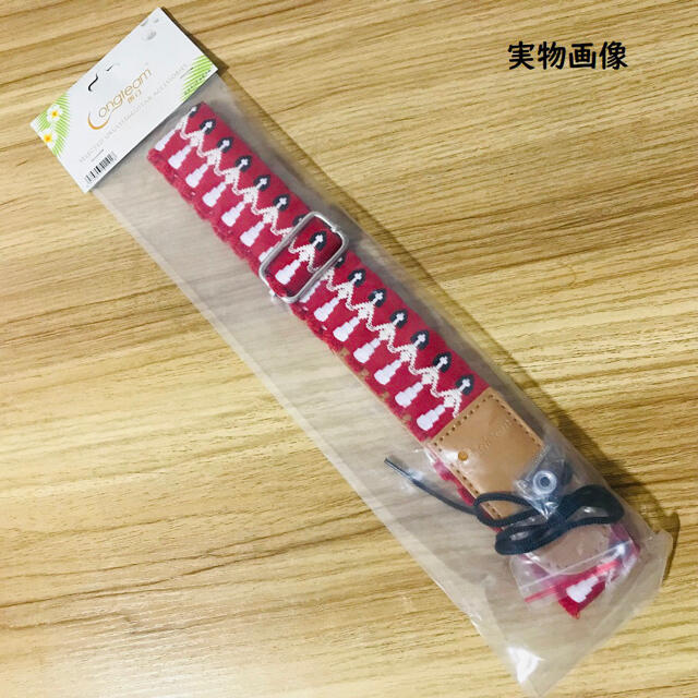 Longteam ハワイアンなウクレレストラップ【フラ✖️レッド】可愛い個性的 楽器のウクレレ(ソプラノウクレレ)の商品写真