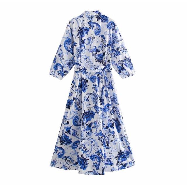 ZARA - 🌰9月新作🌾5586◇blue ブルー フラワー 花柄 ワンピース ZARA - 🌰9月新作🌾5586◇blue ブルー フラワー 花柄 ワンピース