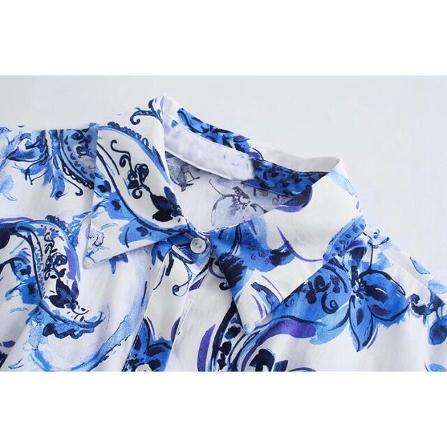 ZARA - 🌰9月新作🌾5586◇blue ブルー フラワー 花柄 ワンピース ZARA - 🌰9月新作🌾5586◇blue ブルー フラワー 花柄 ワンピース