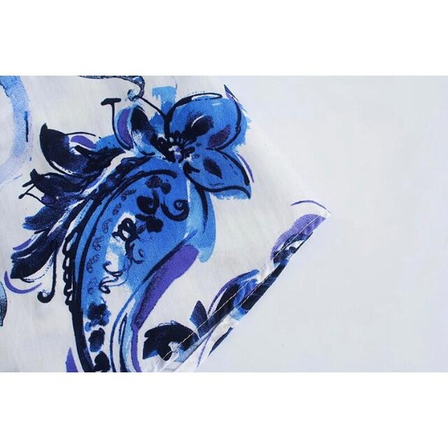 ZARA - 🌰9月新作🌾5586◇blue ブルー フラワー 花柄 ワンピース ZARA - 🌰9月新作🌾5586◇blue ブルー フラワー 花柄 ワンピース