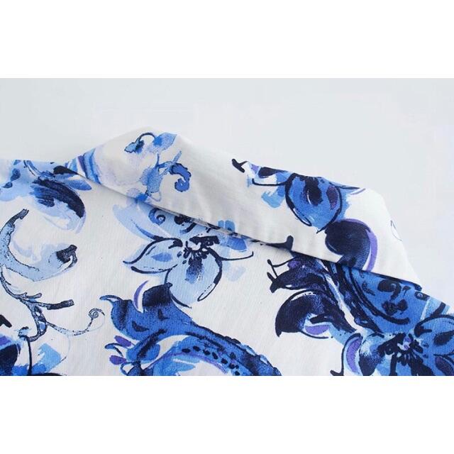 ZARA - 🌰9月新作🌾5586◇blue ブルー フラワー 花柄 ワンピース ZARA - 🌰9月新作🌾5586◇blue ブルー フラワー 花柄 ワンピース