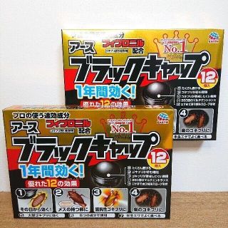 アースセイヤク(アース製薬)のアース ブラックキャップ ゴキブリ駆除剤(12 コ入)×2 個(その他)