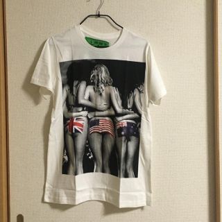 大人気❗️プリント ティーシャツ 国旗 レディ モノクロプリント Mサイズ(Tシャツ/カットソー(半袖/袖なし))