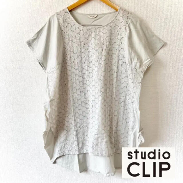 STUDIO CLIP(スタディオクリップ)のstudioCLIP 半袖 刺繍 プルオーバー シャツ チュニック レディースのトップス(カットソー(半袖/袖なし))の商品写真