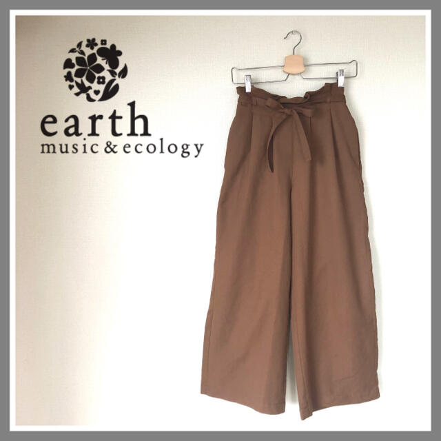 earth music & ecology(アースミュージックアンドエコロジー)のアースミュージックアンドエコロジー　ワイドパンツ　ブラウン　秋冬　ウエストゴム レディースのパンツ(カジュアルパンツ)の商品写真