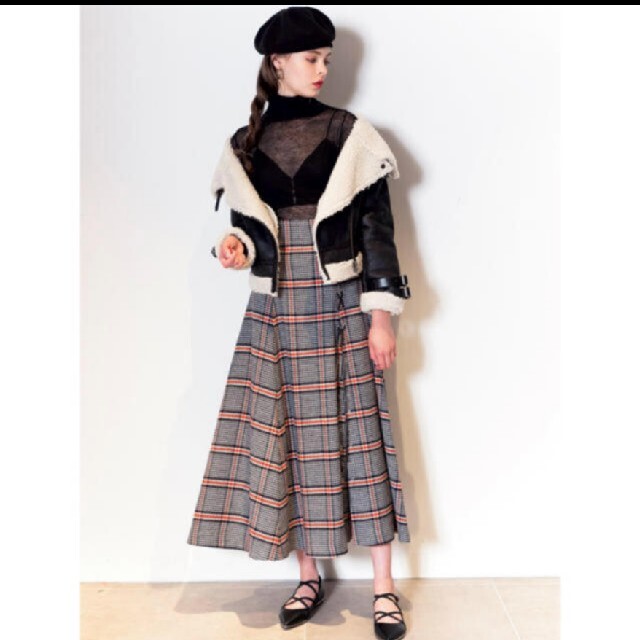 SNIDEL(スナイデル)のsnidel　チェックスリットロングスカート レディースのスカート(ロングスカート)の商品写真
