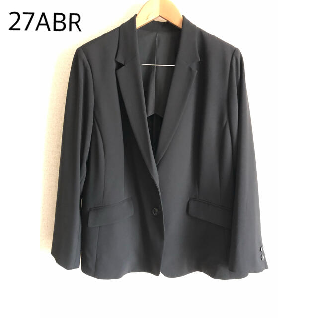 スーツ テーラードジャケット スカート フォーマル 黒 27号 大きいサイズ