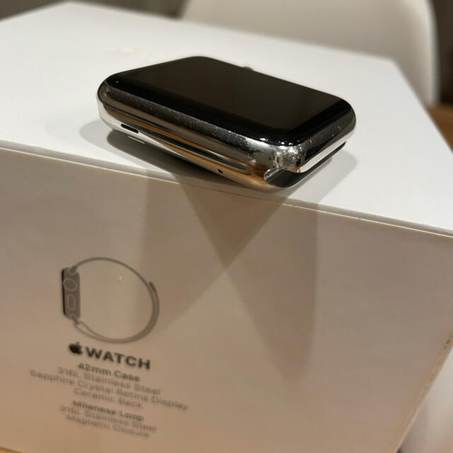 Apple Watch(アップルウォッチ)のApple Watch 42mm ステンレス ミラネーゼループ バンド  スマホ/家電/カメラのスマホアクセサリー(その他)の商品写真