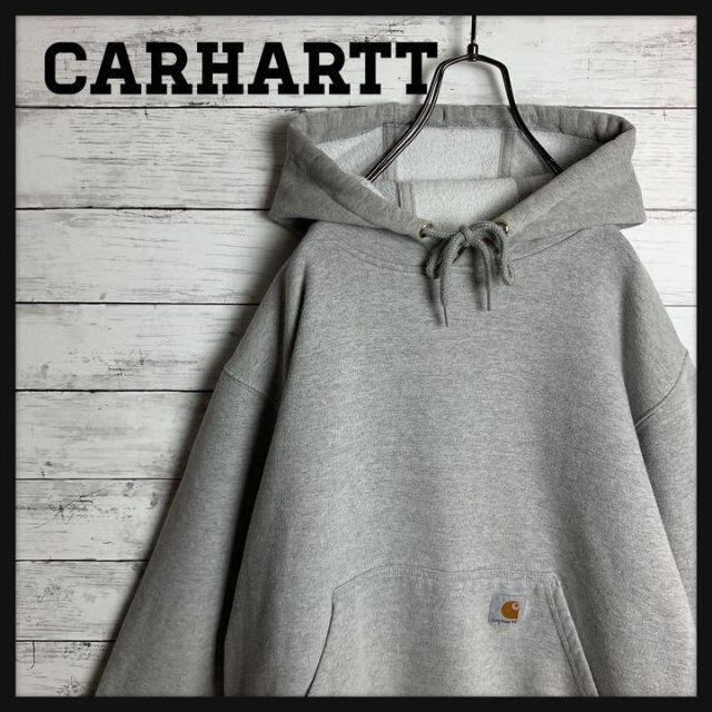 【即完モデル‼︎】Carhartt♧ロゴ付き グレー 灰色 パーカー N531綿ポリエステル備考