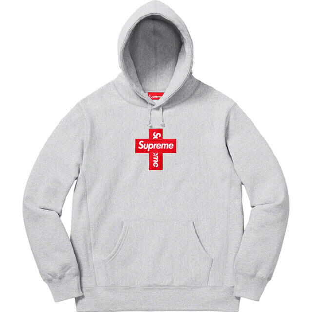 Supreme - Cross Box Logo Hooded Sweatshirt グレー　L