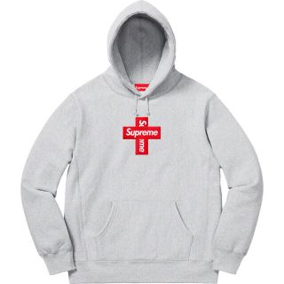 シュプリーム(Supreme)のCross Box Logo Hooded Sweatshirt グレー　L(パーカー)