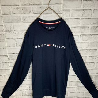 トミーヒルフィガー(TOMMY HILFIGER)のトミー　ヒルフィガー　長袖スエット　薄手　Tシャツ感覚　ネイビー　Mサイズ (スウェット)