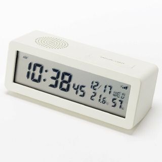 ムジルシリョウヒン(MUJI (無印良品))の◆新品◆  無印良品 デジタル電波時計(大音量アラーム機能つき)／ホワイト(置時計)