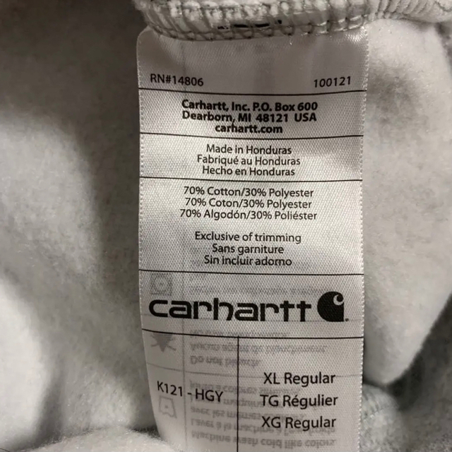 【新品希少】Carhartt　スウェットパーカー　ポップロゴ　ライトグレー　XL