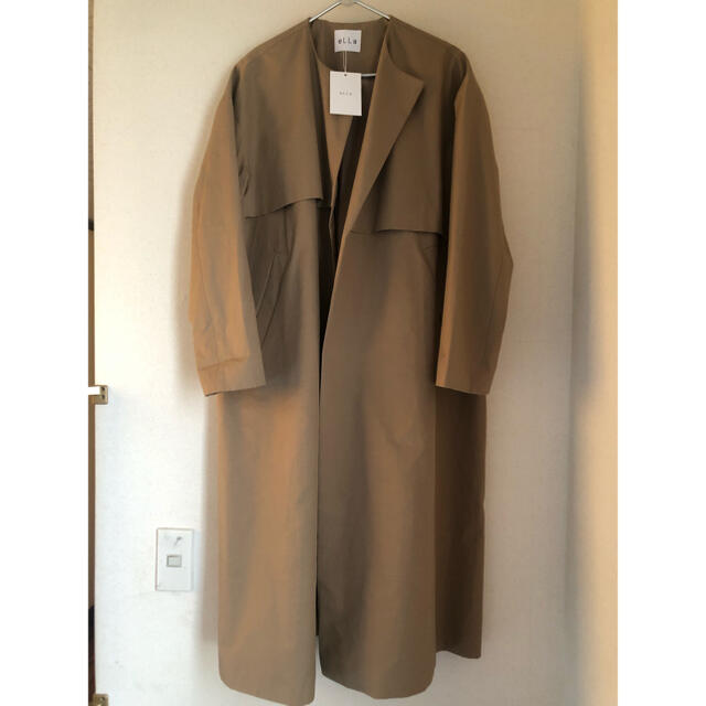 新品】【eLLa】ノーカラー トレンチコート の通販 by may's shop 新品】【eLLa】ノーカラー トレンチコート の通販 by may's shop