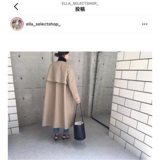 eLLa ノーカラーコート アウター フリーサイズ 黒 かなり大きいサイズ