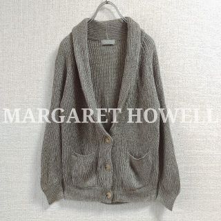 マーガレットハウエル(MARGARET HOWELL)のMARGARET HOWELL リネンニットカーディガン 灰色 秋冬(カーディガン)