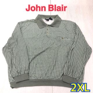 264+266 USA 古着 John Blair 長袖 ポロシャツ 2XL(ポロシャツ)