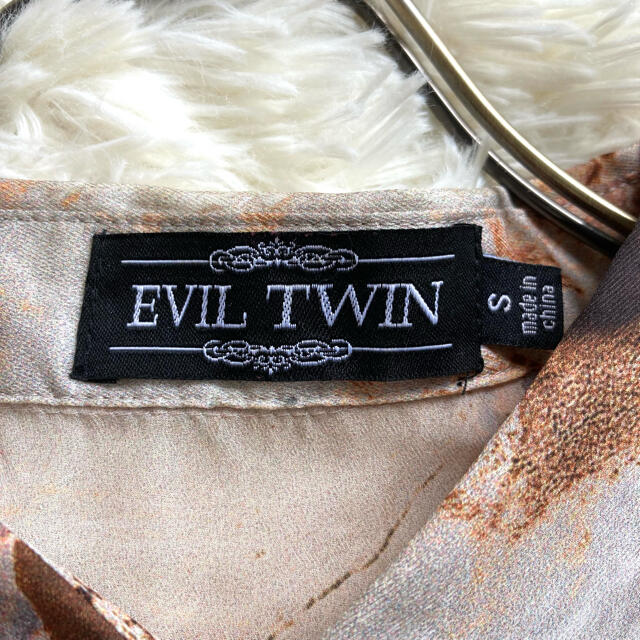 美品✨ EVIL TWIN【S】ノースリーブワンピース 膝丈 総柄 アースカラー 5