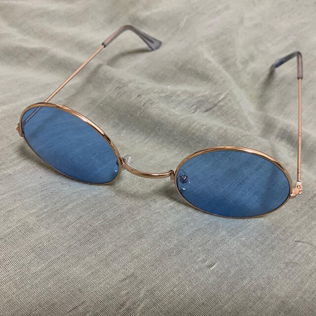 カラーレンズ　伊達眼鏡　ブルー レディースのファッション小物(サングラス/メガネ)の商品写真