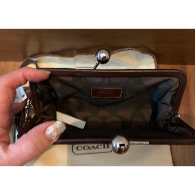 COACH(コーチ)のCOACH コーチ クラッチバック がま口　パイソン　新品 レディースのバッグ(クラッチバッグ)の商品写真