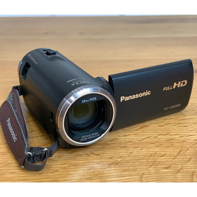 純正品　Panasonic HC-V360M-W　大容量バッテリーとケース付