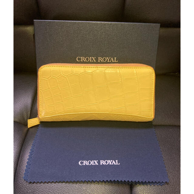 美品！CROIX ROYAL クロコダイルウォレット！黄色！日本製！ メンズのファッション小物(長財布)の商品写真