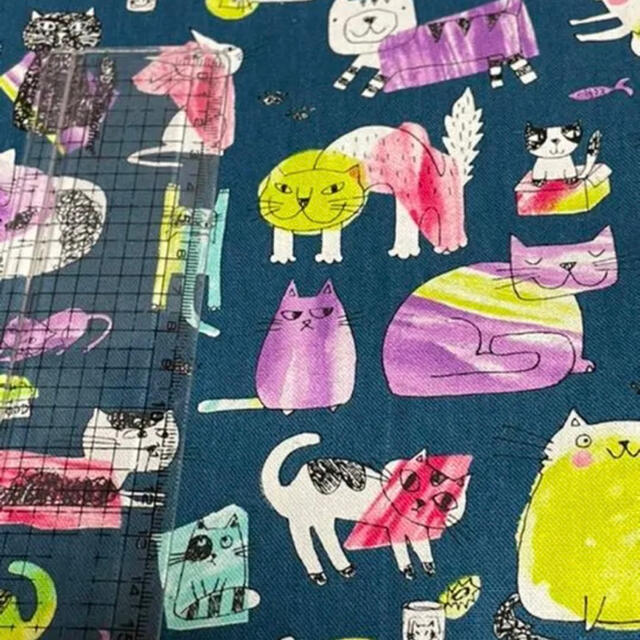 ネコ　ネコ　猫　猫生地　生地 ハンドメイドの素材/材料(生地/糸)の商品写真
