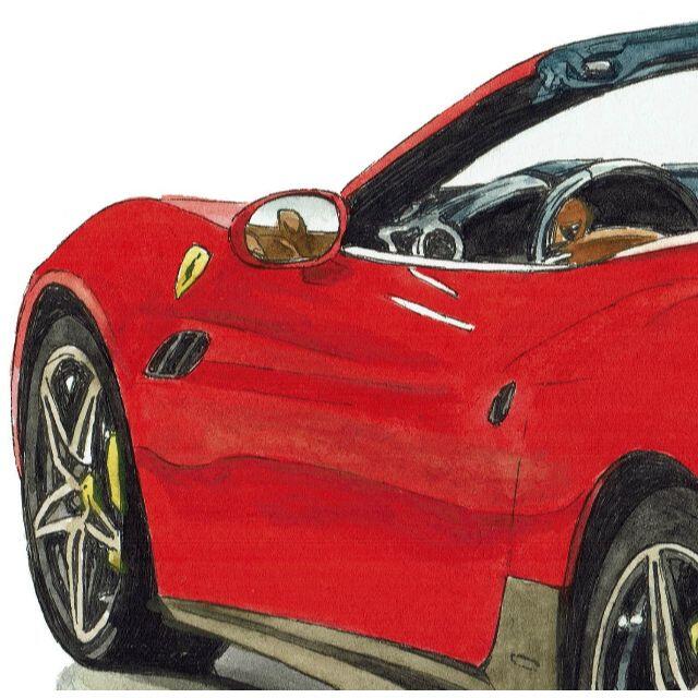 Ferrari(フェラーリ)のGC-1601フェラーリカリフォルニア限定版画サイン額装作家平右ヱ門 自動車/バイクの自動車(その他)の商品写真