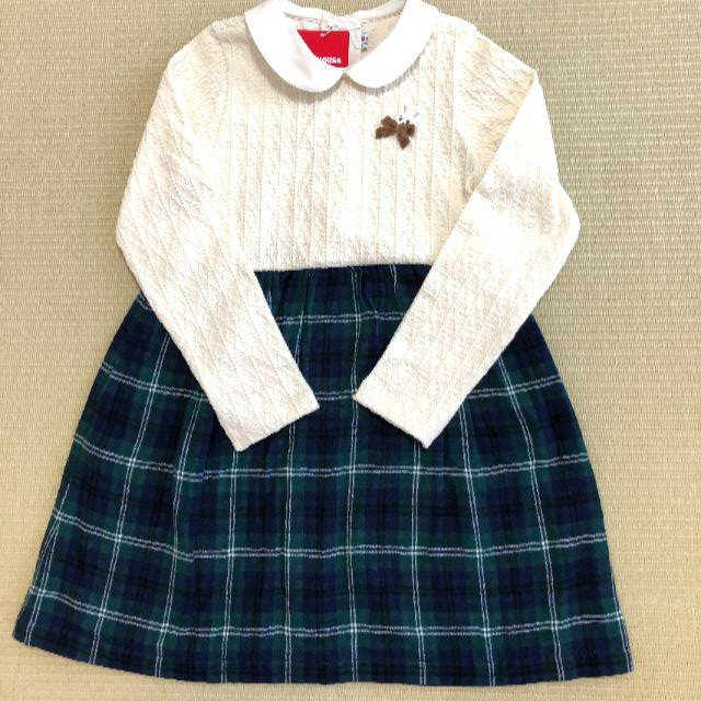 mikihouse(ミキハウス)の新品　ミキハウス　長袖　ワンピース　120 キッズ/ベビー/マタニティのキッズ服女の子用(90cm~)(ワンピース)の商品写真