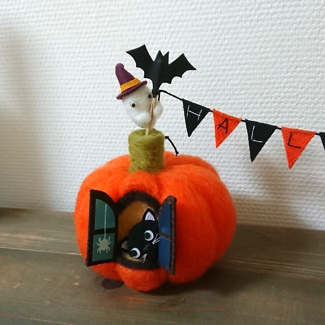 羊毛フェルト ハンドメイド ハロウィン風ガーランド② - おもちゃ