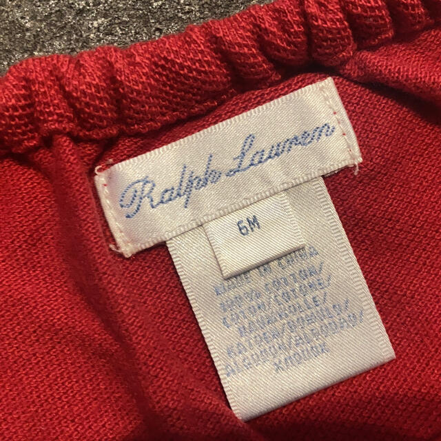 Ralph Lauren(ラルフローレン)のラルフローレン*ベビーワンピースブルマセットアップレッド*6M(60-68cm) キッズ/ベビー/マタニティのベビー服(~85cm)(ワンピース)の商品写真