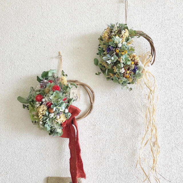ユーカリと紫陽花と花々のリース の通販 by ハッピー♡リース、ブーケ