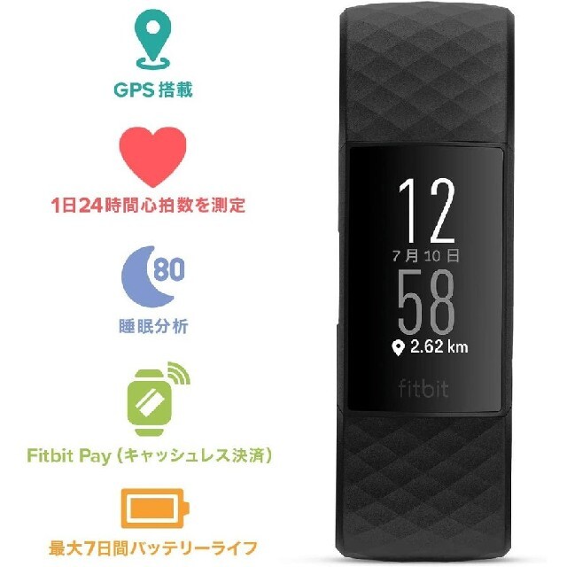 titbit charge4 　GPS搭載フィットネストラッカー スポーツ/アウトドアのトレーニング/エクササイズ(トレーニング用品)の商品写真