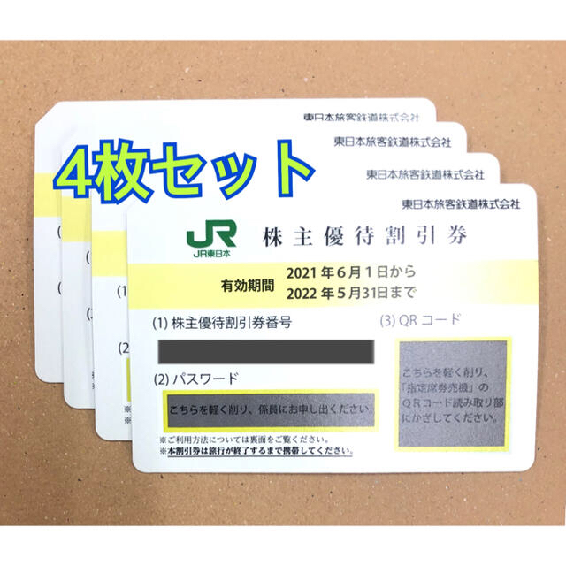 JR東日本株主優待 割引券　4枚　セット