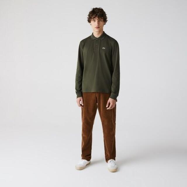 LACOSTE(ラコステ)の【ラコステの定番長袖ポロシャツ】LACOSTE/ラコステ　カーキ　Mサイズ メンズのトップス(ポロシャツ)の商品写真