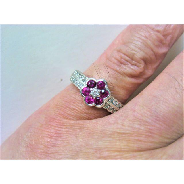 Pt900 プラチナ リング 指輪 ルビー0.50ct ダイヤ0.25ct レディースのアクセサリー(リング(指輪))の商品写真