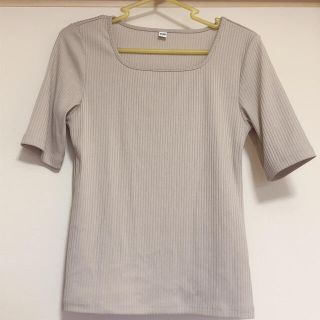 ユニクロ(UNIQLO)のユニクロ/リブスクエアネックT(5分袖)(Tシャツ(半袖/袖なし))