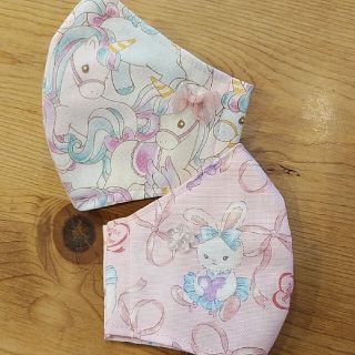ハンドメイド立体インナーマスク子供用ゆめかわユニコーン♡すみっこ(外出用品)
