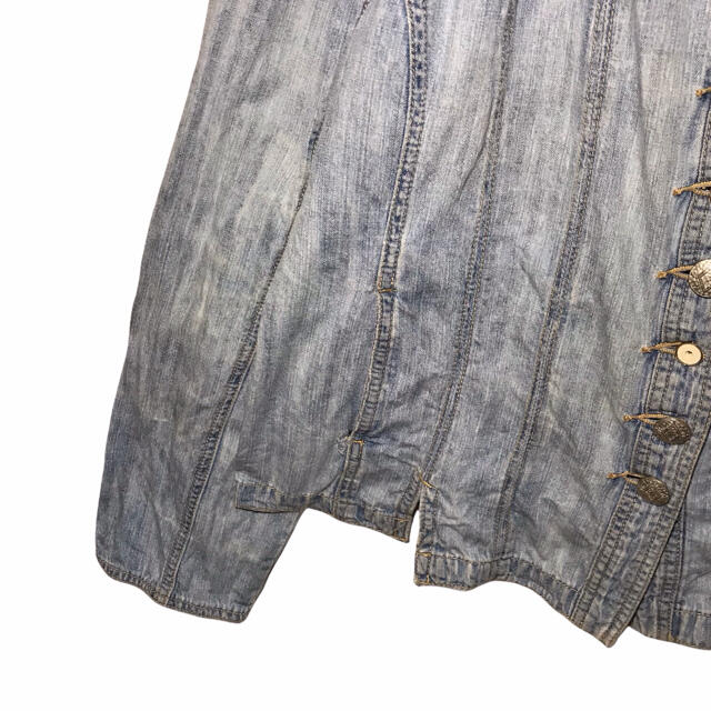 【90s】dressbarn デニム シャツ 長袖 XL レディース 輸入古着 レディースのトップス(シャツ/ブラウス(長袖/七分))の商品写真
