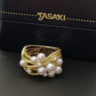 タサキ(TASAKI)のK18YG⚪TASAKI⚪タサキ⚪あこや✨ダイヤ✨付き✨綺麗で素敵なリング❣️(リング(指輪))