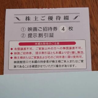 東京テアトル　株主優待券　4枚　男性名義(その他)