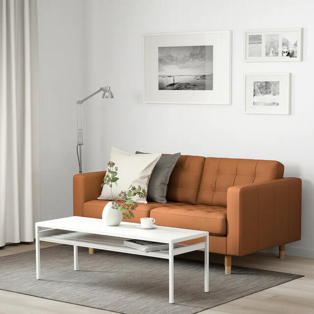 IKEA(イケア)の LANDSKRONA ランズクローナ　合皮2人掛けコーナーソファー インテリア/住まい/日用品のソファ/ソファベッド(二人掛けソファ)の商品写真
